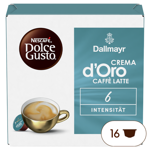 Pack of 16 Dallmayr Crema d'Oro Caffè Latte NESCAFÉ® Dolce Gusto® NESCAF√â¬Æ Dolce Gusto¬Æ coffee pods