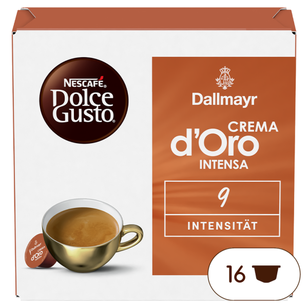 Pack of 16 Dallmayr Crema d'Oro Intensa NESCAFÉ® Dolce Gusto® NESCAF√â¬Æ Dolce Gusto¬Æ coffee pods