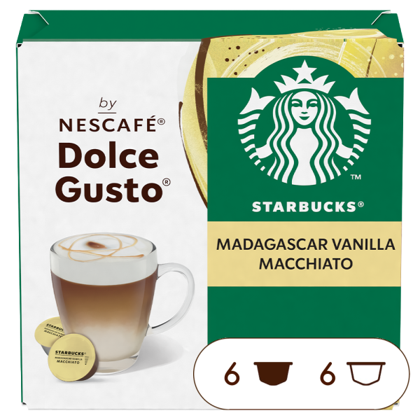 Pack of 12 STARBUCKS® LATTE MACCHIATO VANILLA NESCAF√â¬Æ Dolce Gusto¬Æ coffee pods