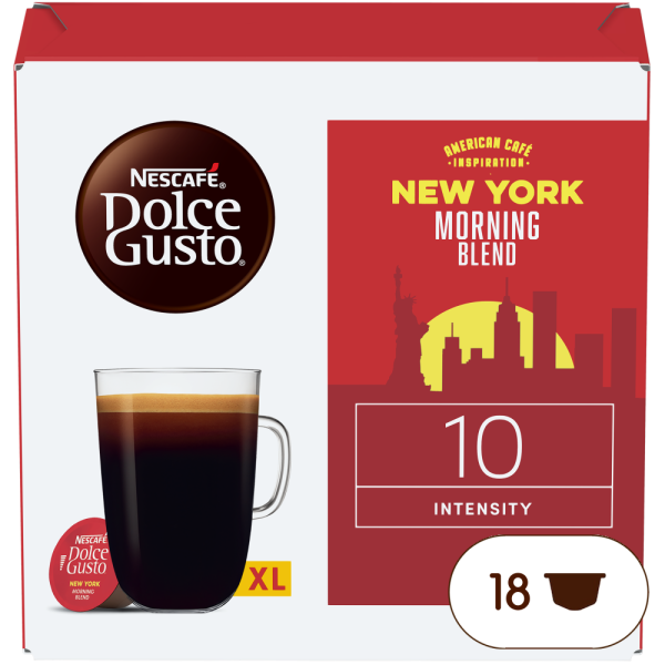 Pack of 18 NEW YORK MORNING BLEND NESCAF√â¬Æ Dolce Gusto¬Æ coffee pods
