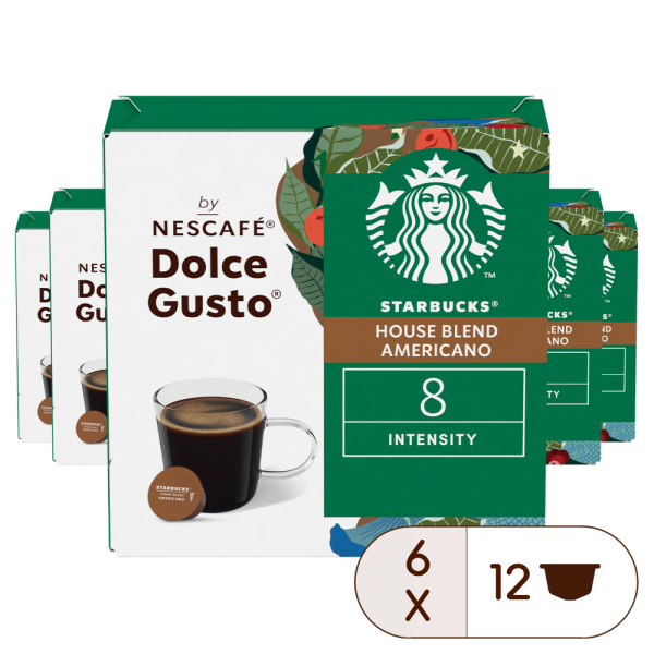 Pack of 72 STARBUCKS® House Blend Americano x6 NESCAF√â¬Æ Dolce Gusto¬Æ coffee pods