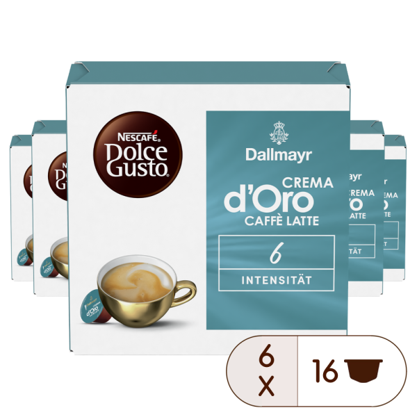 Pack of 96 Dallmayr Crema d'Oro Caffè Latte NESCAFÉ® Dolce Gusto® x6 NESCAF√â¬Æ Dolce Gusto¬Æ coffee pods