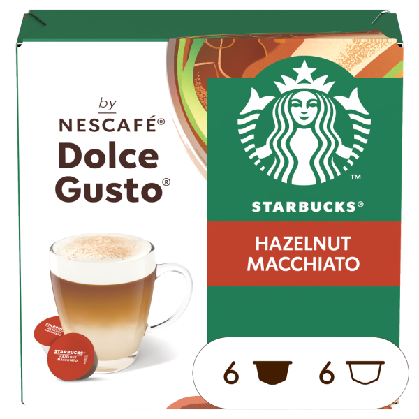 Widok z przodu pudełka Starbucks® Hazelnut Macchiato