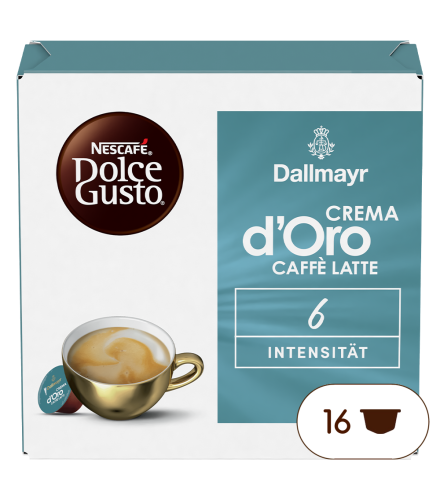 Pack of 16 Dallmayr Crema d'Oro Caffè Latte NESCAFÉ® Dolce Gusto® NESCAF√â¬Æ Dolce Gusto¬Æ coffee pods