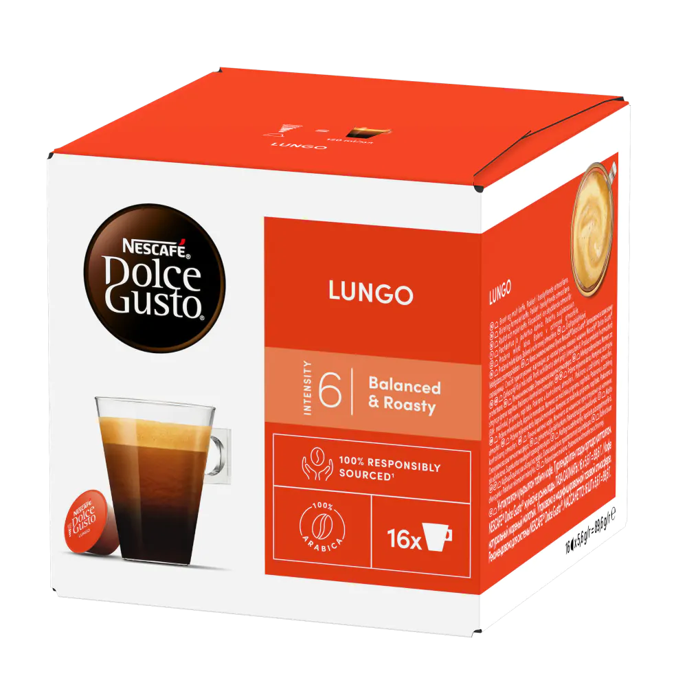 Lungo x16 kapsu ek NESCAFE Dolce Gusto