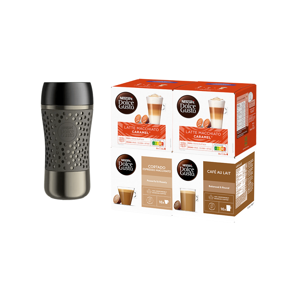 Zestaw Dolce Gusto + kubek termiczny szary