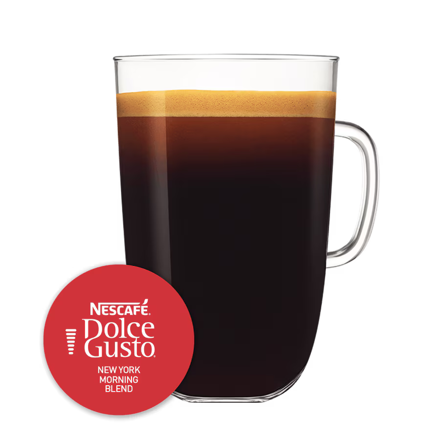 NEW YORK MORNING BLEND NESCAF&Eacute;&reg; Dolce Gusto&reg; kapsułka i filiżanka z kawą