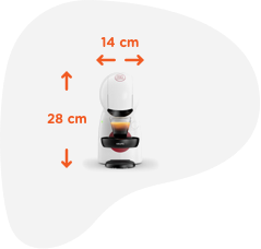 Coffee machine with dimensions